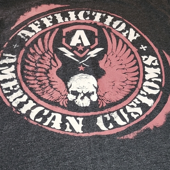 Affliction Other - AFFLICTION AMERICAN CUSTOMS SKULL & WING GRAPHIC CREWNECK TEE-SHIRT XL